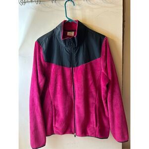 Danskin xl 16/18 womens fleece jacket magenta rn#52469